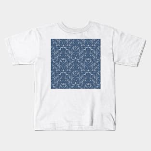 Decorative blue pattern in Baroque style. Kids T-Shirt